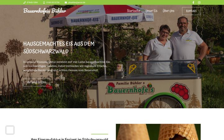 Screenshot of bauernhofeis-freiamt.de