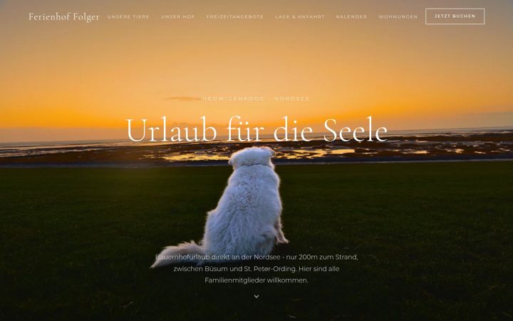 Screenshot of bauernhofferien-nordsee.de