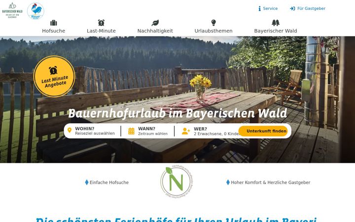 Skjámynd af bauernhofurlaub-bayerischerwald.de