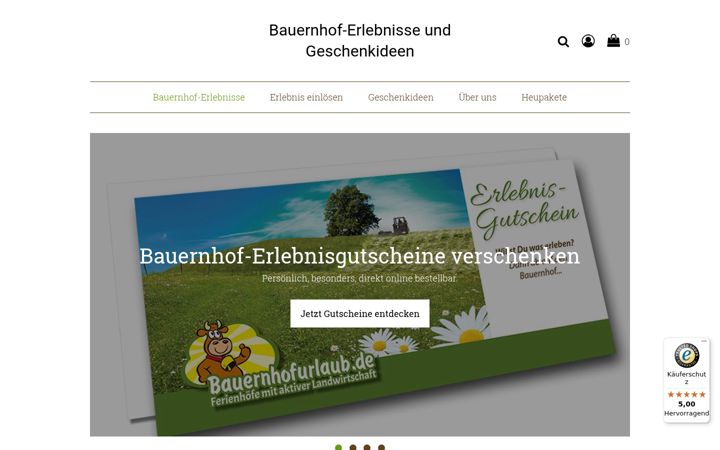 Screenshot of bauernhofurlaub-shop.de