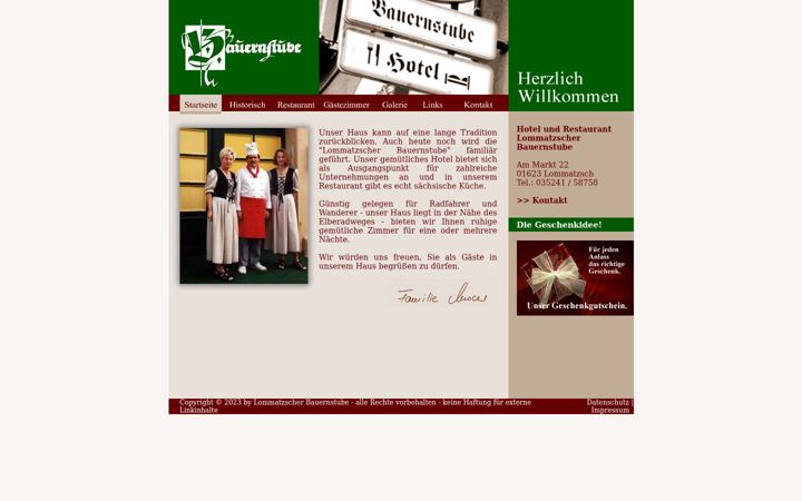Screenshot of bauernstube-lommatzsch.de