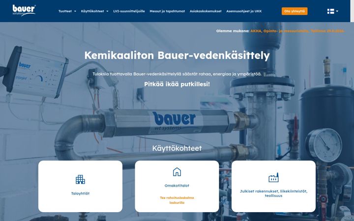 Screenshot of bauersolutions.fi