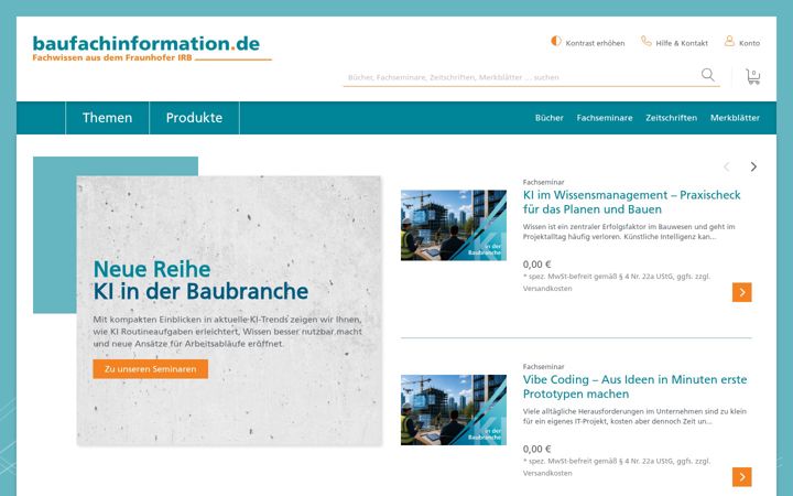 Screenshot of baufachinformation.de