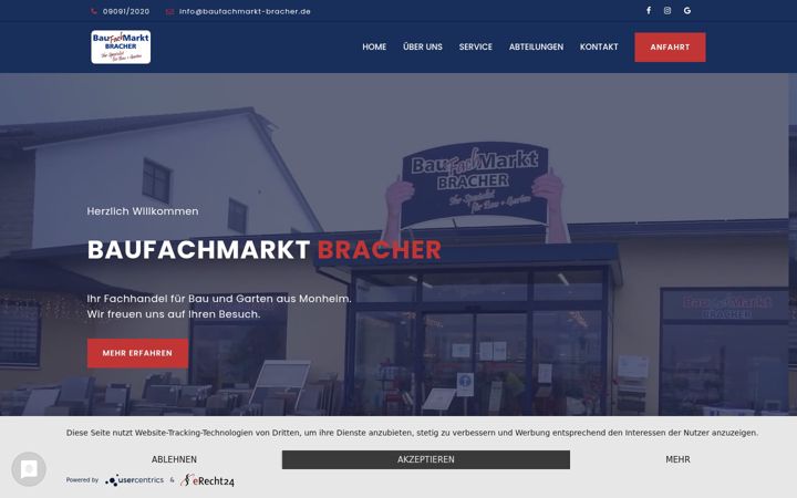 Screenshot of baufachmarkt-bracher.de