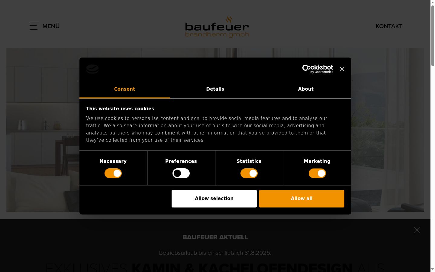 Screenshot tal-banner tal-kunsens muri qabel kwalunkwe interazzjoni