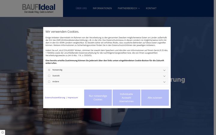 Screenshot of baufi-ideal.de