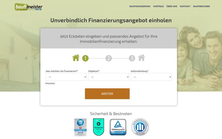 Screenshot of baufimeister.de