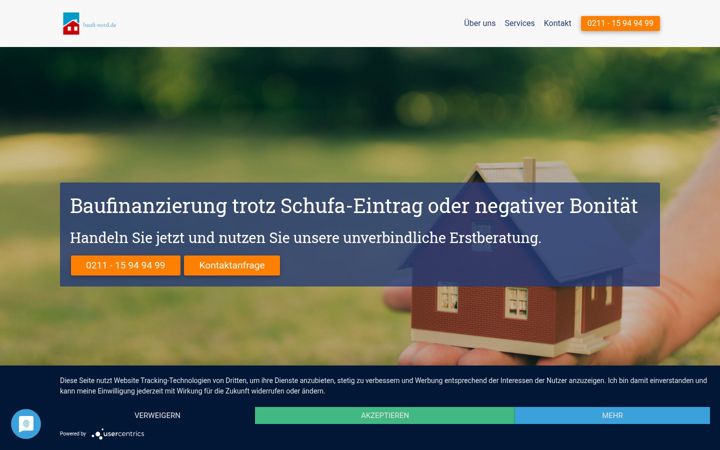 Screenshot of baufinanzierung-trotz-schufa.de