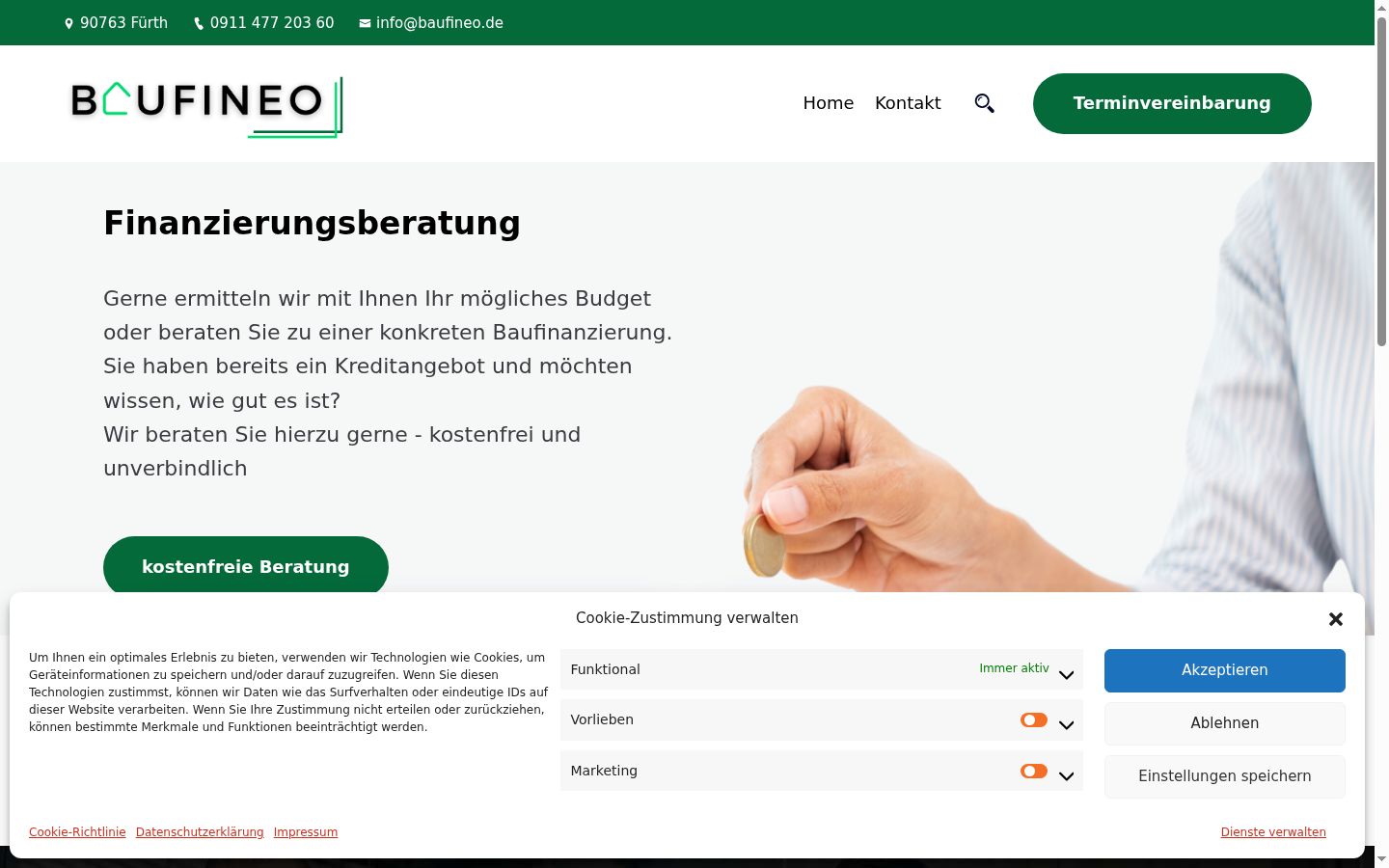 Ekrānuzņēmums ar piekrišanas baneri, kas tika rādīts pirms jebkādas mijiedarbības