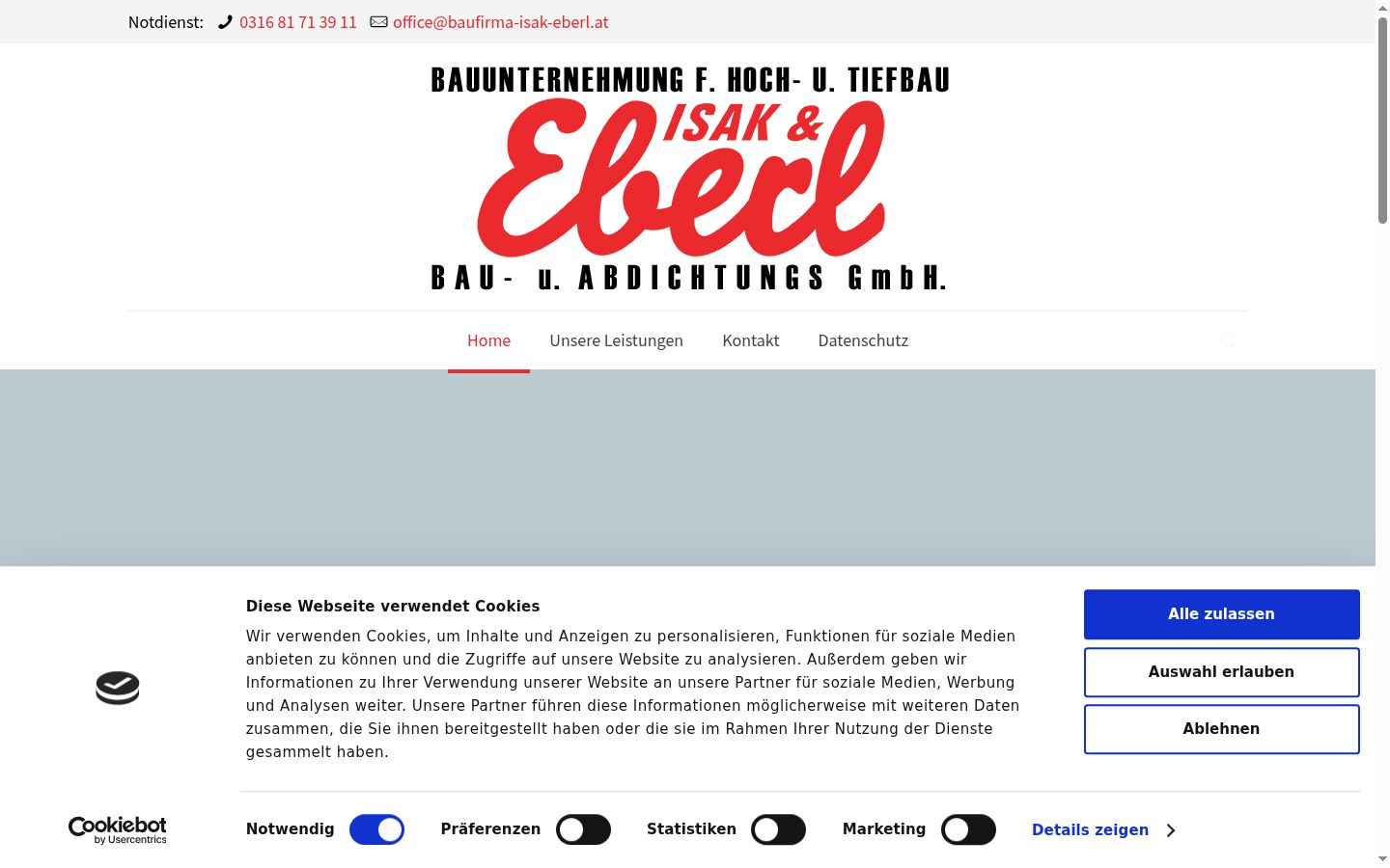 Screenshot del banner di consenso mostrato prima di qualsiasi interazione