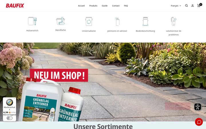 Screenshot of baufix-online.fr