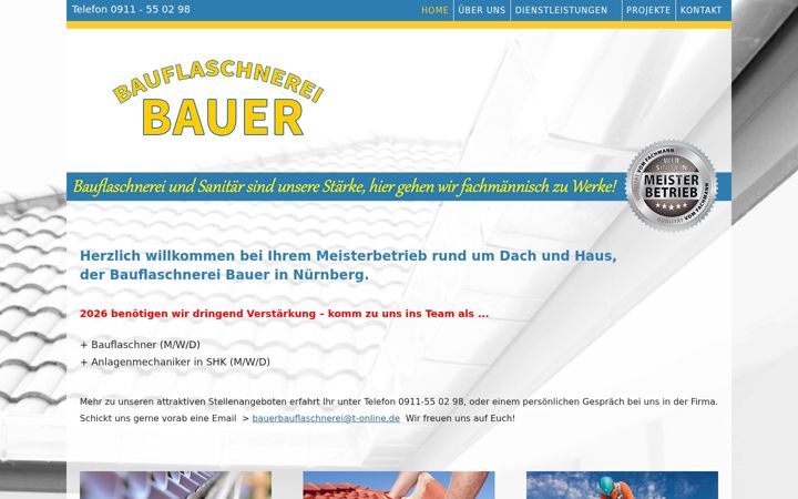 Screenshot of bauflaschnerei-bauer.de