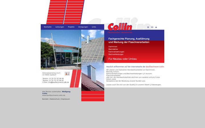 Screenshot of bauflaschnerei-collin.de