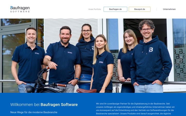 Screenshot of baufragen-software.com