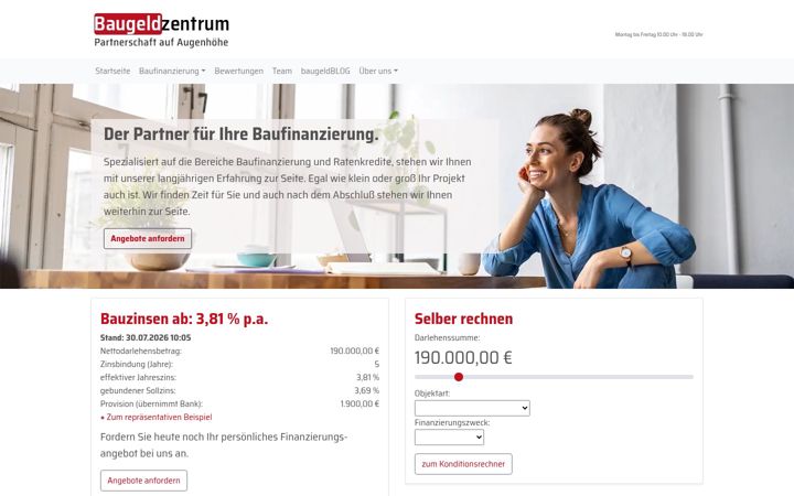 Screenshot of baugeldzentrum.de