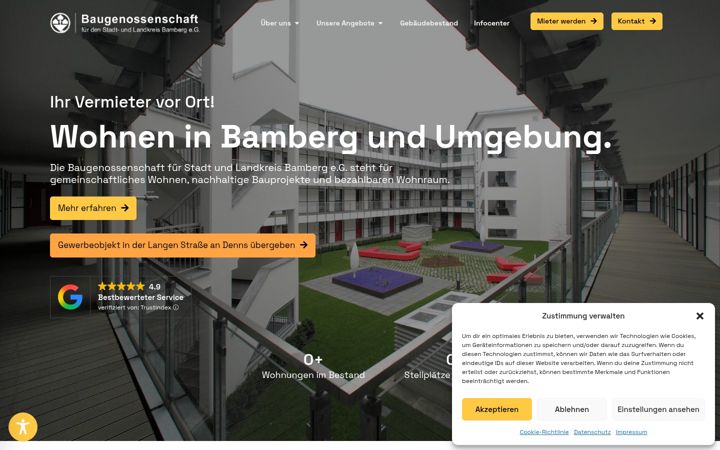 Ekrānuzņēmums no baugen-bamberg.de