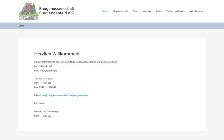 Screenshot stránky baugenossenschaft-burglengenfeld.de