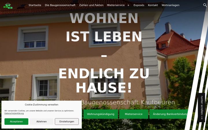 Screenshot stránky baugenossenschaft-kaufbeuren.de