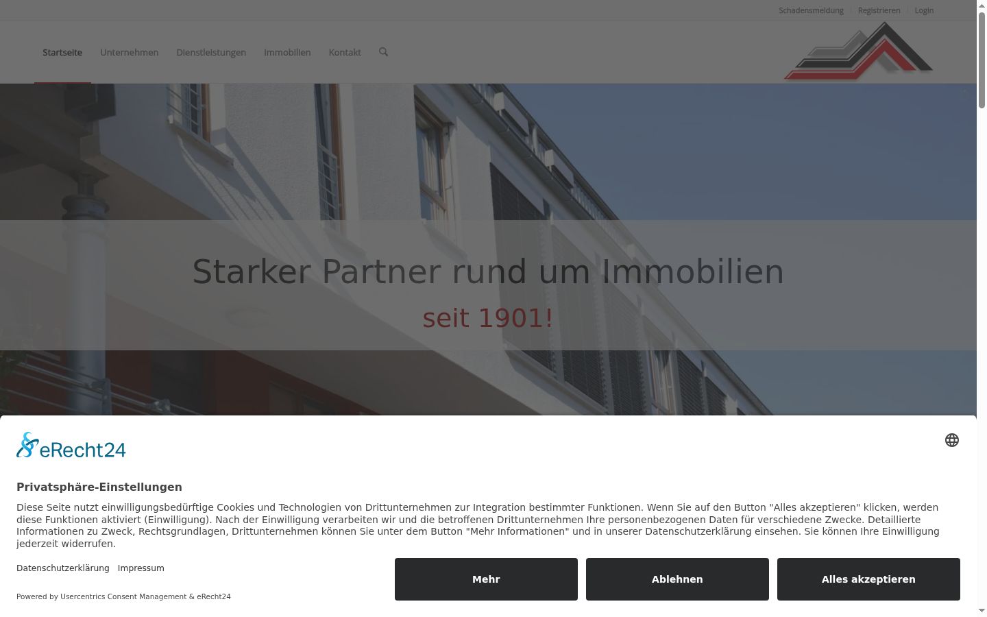 Screenshot of the consent banner shown before any interaction