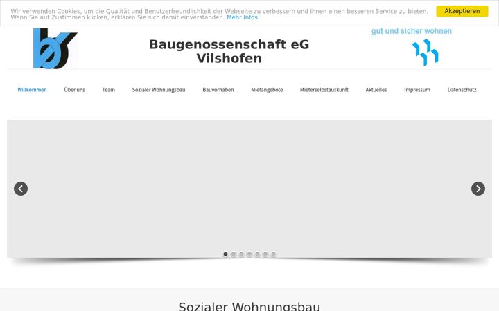 Screenshot of baugenossenschaft-vilshofen.de
