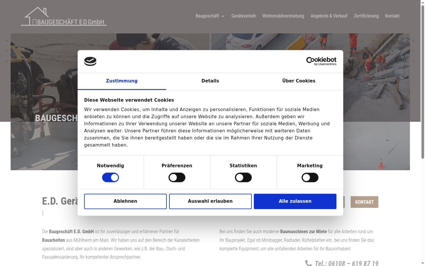 Posnetek zaslona pasice za privolitev, prikazane pred kakršno koli interakcijo