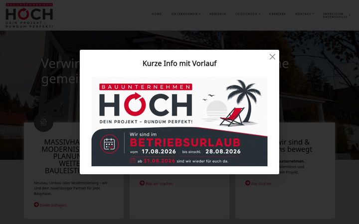 Captura de ecrã de baugeschaeft-hoch.de