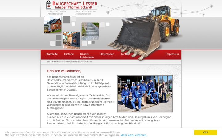 Screenshot of baugeschaeft-lesser.de