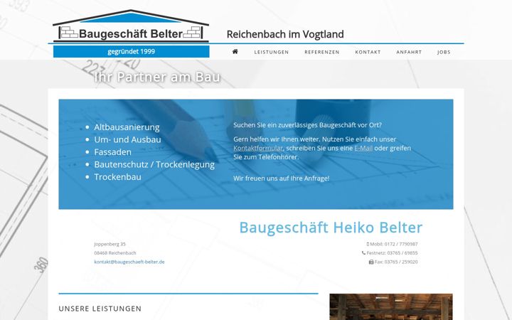 Screenshot of baugeschaeft-reichenbach.de