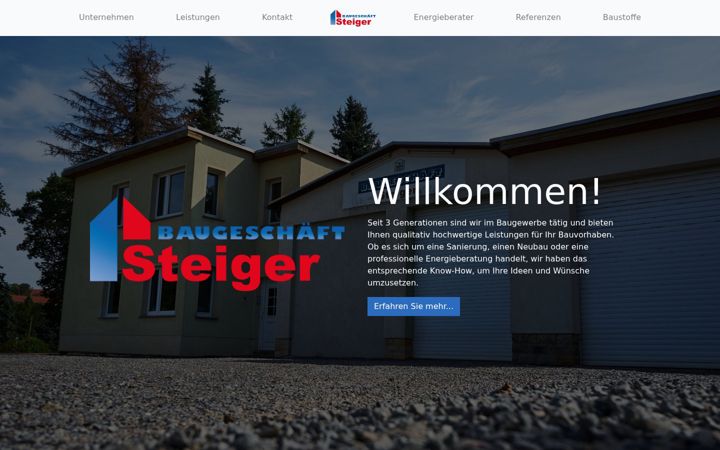 Screenshot of baugeschaeft-steiger.de