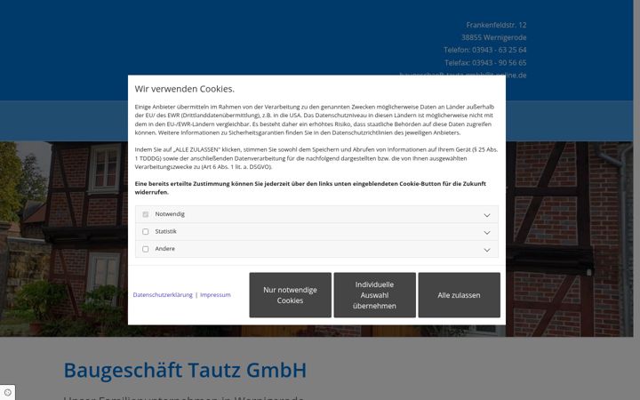 Capture d'écran de baugeschaeft-tautz.de