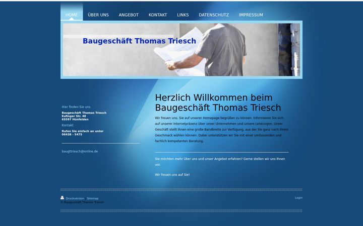 Capture d'écran de baugeschaeft-thomas-triesch.de