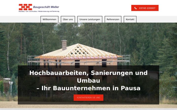 Screenshot of baugeschaeft-weller.de
