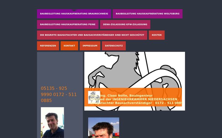 Screenshot of baugutachter-braunschweig.com