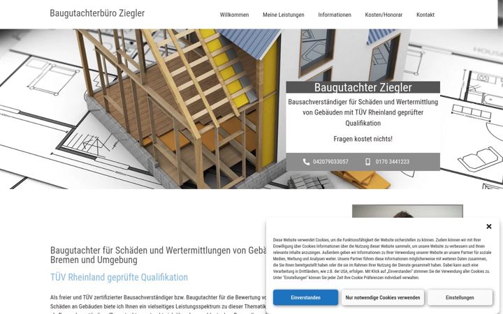 Screenshot of baugutachter-oyten.de