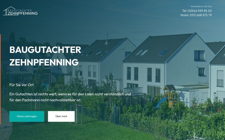 Екранна снимка на baugutachter-zehnpfenning.de