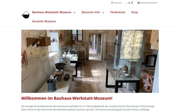 Screenshot of bauhaus-keramik.de