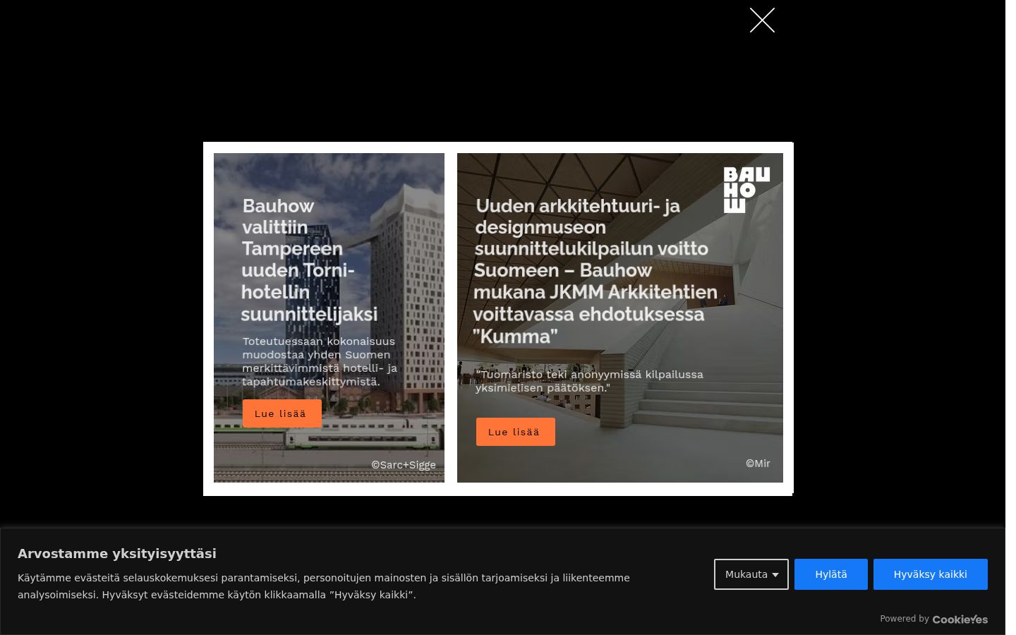 Screenshot del banner di consenso mostrato prima di qualsiasi interazione