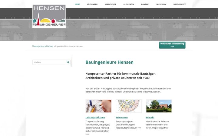 Екранна снимка на bauingenieure-hensen.de