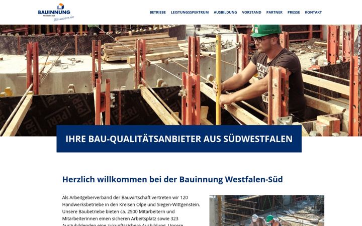 Екранна снимка на bauinnung-westfalen-sued.de