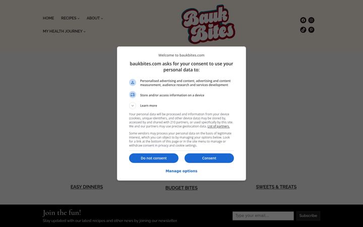 Screenshot of baukbites.com