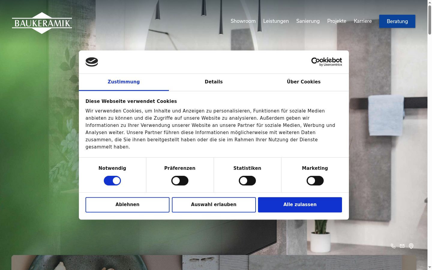 Snímka obrazovky banera súhlasu zobrazeného pred akoukoľvek interakciou