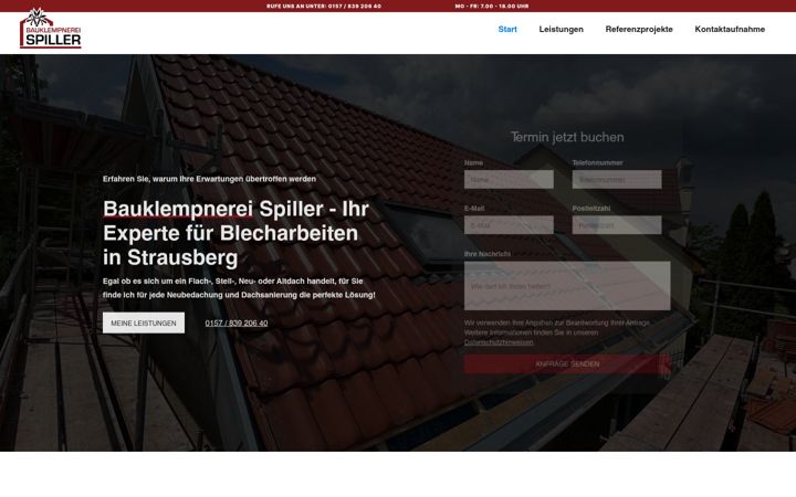 Екранна снимка на bauklempnerei-spiller.de