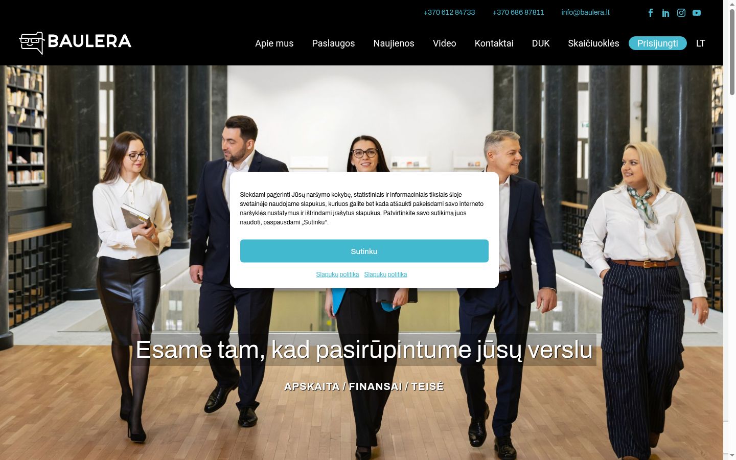 Skjermbilde av samtykkebanneret slik det vises før noen interaksjon