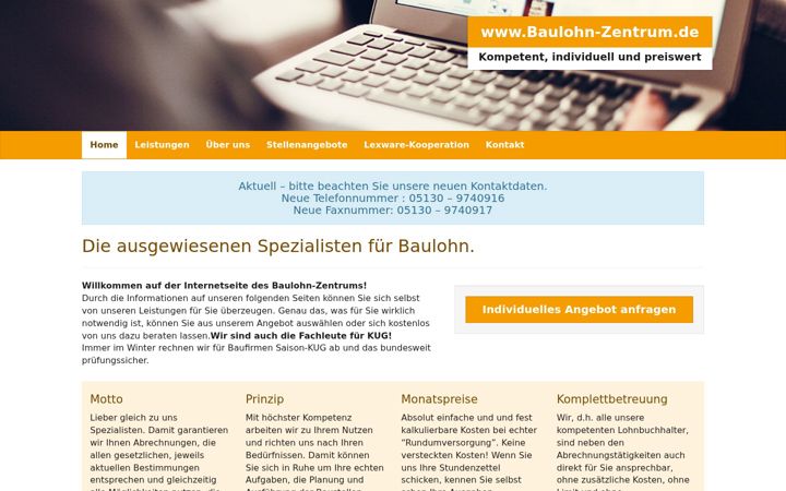 Screenshot of baulohn-zentrum.com