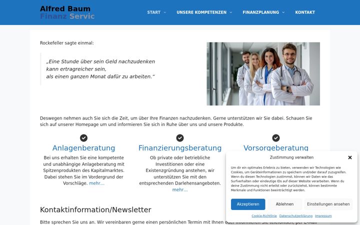 Snímek obrazovky baum-finanz.de
