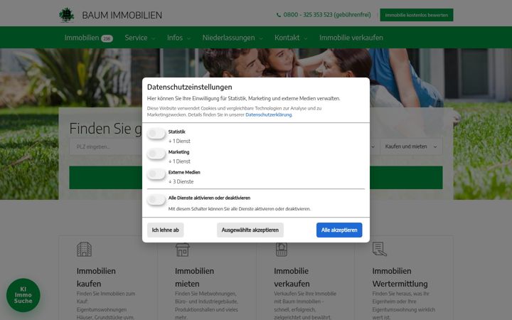 Екранна снимка на baum-immobilien.de