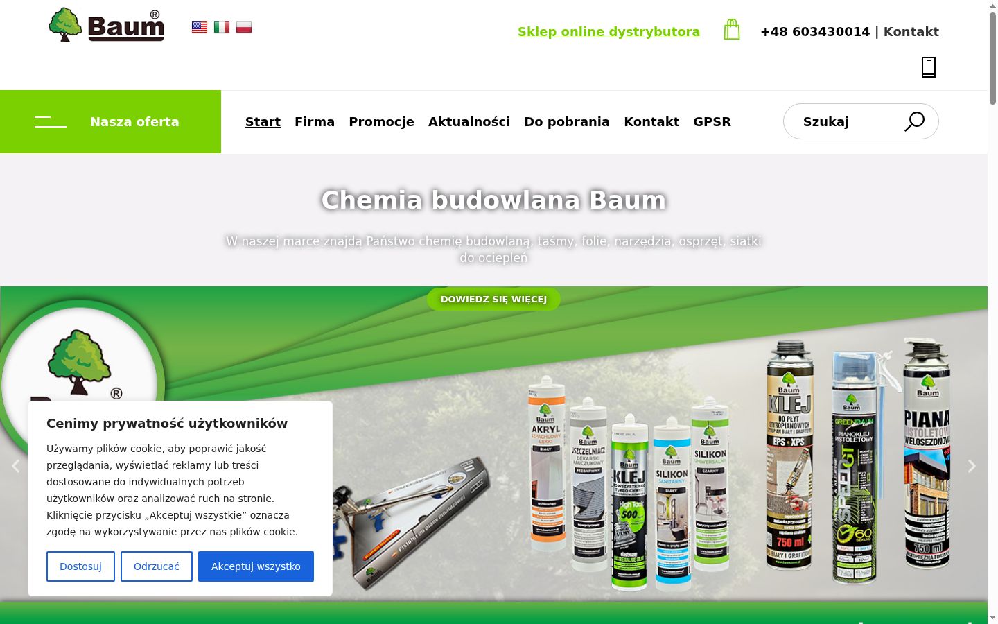 Screenshot des Einwilligungsbanners vor jeglicher Interaktion