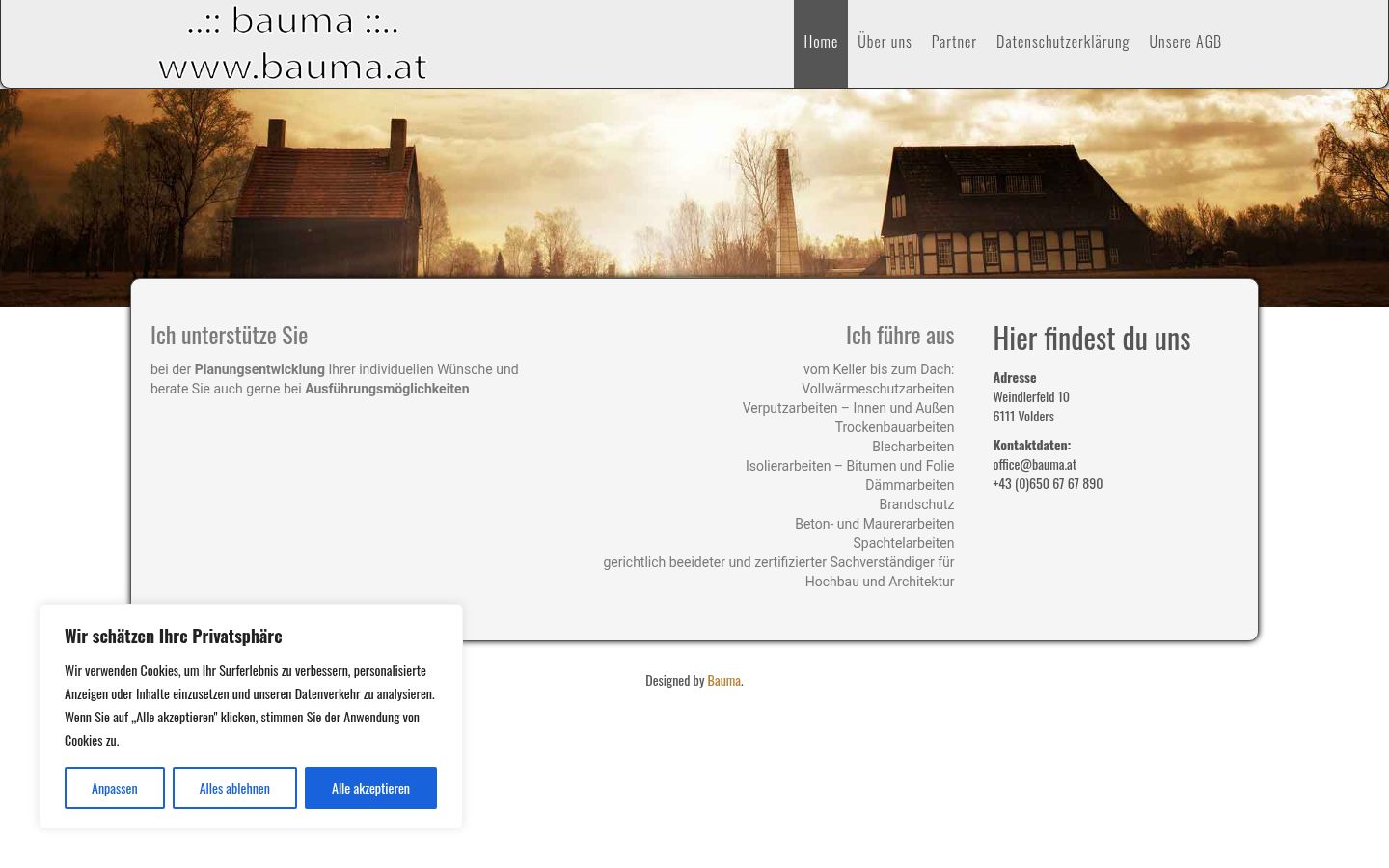 Skärmbild av samtyckesbannern som visades före någon interaktion