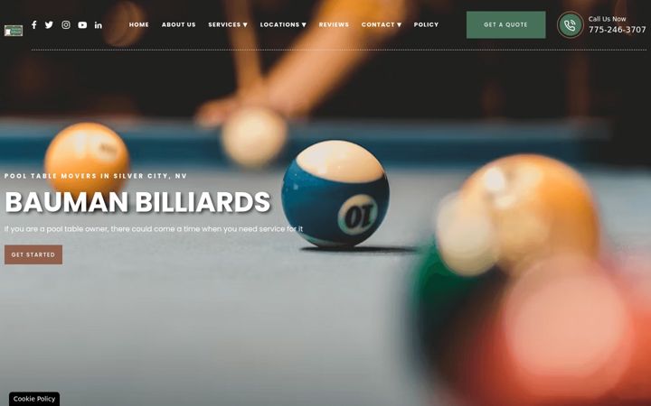 Screenshot of baumanbilliardsnv.com