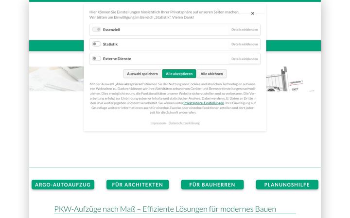 Ekrano kopija baumann-aufzuege.de